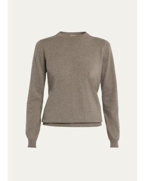 Brunello Cucinelli Cashmere Fitted Crewneck Sweater - Gray