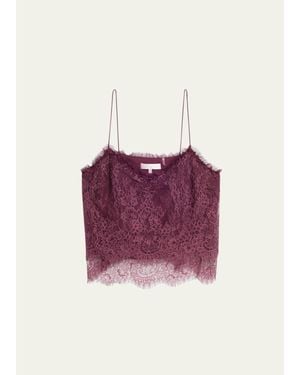LoveShackFancy Ferni Floral Lace Tank Top - Purple