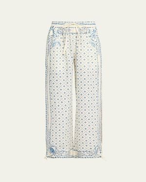Shani Kimi Drawstring Linen Pants - White