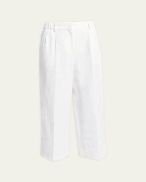 Giorgio Armani Linen Straight-Leg Pants - White