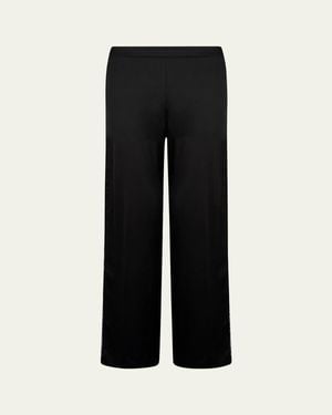 Lise Charmel Adorable En Sexy Lace-Trim Satin Pajama Pants - Black