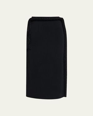 DIOTIMA Mane Fringe Embellished Midi Skirt - Black