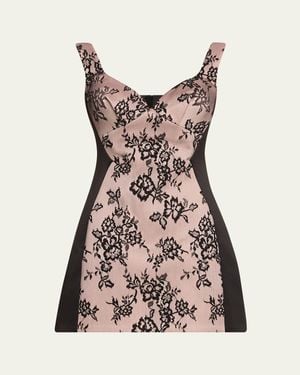 Marc Jacobs Sculpted Lace Sleeveless Mini Dress - Multicolor