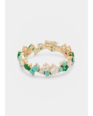 Sydney Evan 14K Tri-Stone Statement Eternity Ring - White