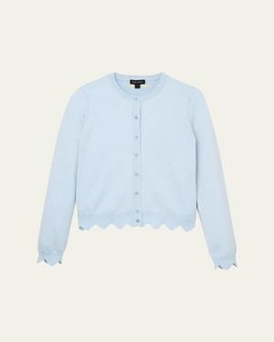 Marc Jacobs Scalloped Daisy Crewneck Cardigan - Blue