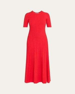 Jason Wu Cable-Knit Midi Sweater Dress - Red