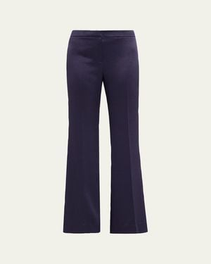 Emanuel Ungaro Kyra Flare-Leg Satin Pants - Blue