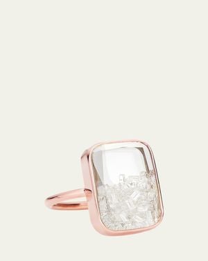 Moritz Glik 18K Ten Fourteen Diamond Ring With Kaleidoscope Shaker - Natural