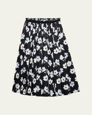 Prada Wildflower Cotton Midi Skirt - Black