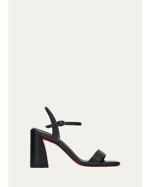 Christian Louboutin 85Mm Miss Jane Leather Sandals - White