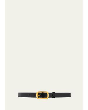 Vaincourt Paris La Petite Captivante Leather & Brass Belt - Natural