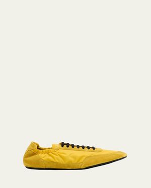 Prada Collapse Nylon And Suede Low-Top Sneakers - Yellow