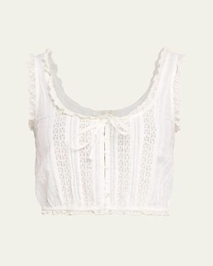LoveShackFancy Blyss Cotton Sleeveless Top - Natural