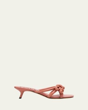 Loewe 45Mm Flamenco Leather Knot Sandals - Pink