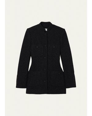 LIBEROWE Raja Metallic Wool Single-Breasted Jacket - Black