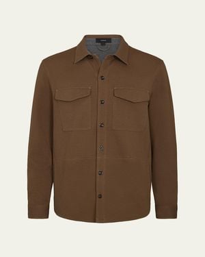 Vince Solid 4-Pocket Shirt Jacket - Brown