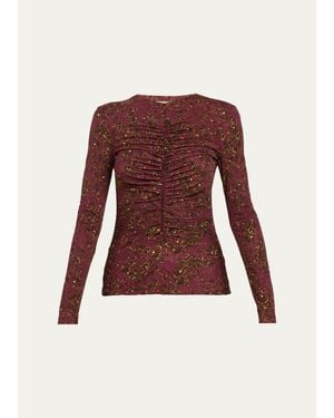 Ulla Johnson Asha Floral Jersey Top - Red