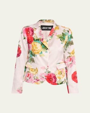 Libertine Pat Nixon Silk Single-Breasted Classic Jacket - Pink