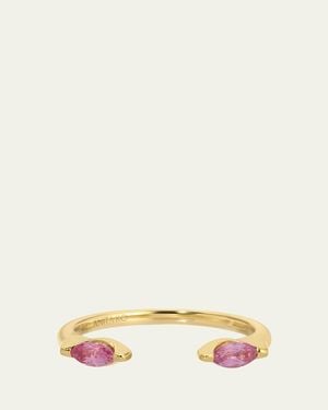 Anita Ko 18K Sapphire Marquise Orbit Ring - Natural