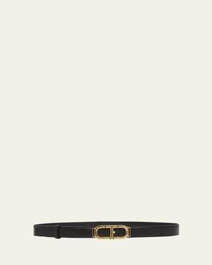 Tom Ford Box Palmellato Leather Belt - Natural