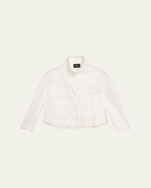 Akris Castro High Plains Embroidered Tulle Jacket - Natural
