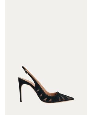 Malone Souliers Schiffer 90Mm Slingback Pumps - White