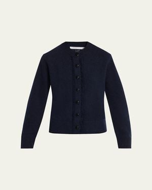 Maria McManus Cashmere And Cotton Ladder Stitch-Trim Cardigan - Blue