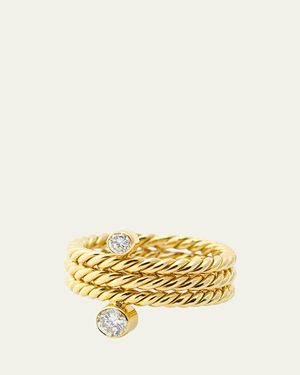 Haute Victoire Hand Twisted 3 Row Diamond Ring - Metallic