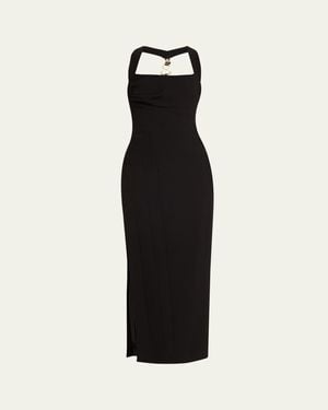 Rachel Gilbert Blaine Long Crepe Halter Dress - Black