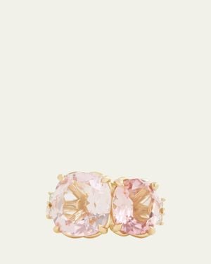 Jamie Wolf 18K Light Tourmaline Oval And Cushion Cut Ring With Diamonds - Natural