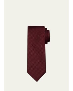 Tom Ford Micro-Houndstooth Silk Tie - Red