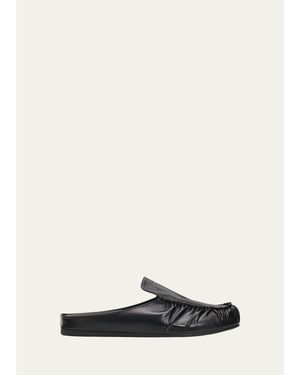 Prada Leather Moc-Toe Mules - White