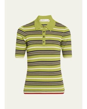 Zankov Stripe Short-Sleeve Polo - Green