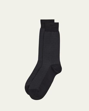 Pantherella Hampton Tonal Crew Socks - Blue