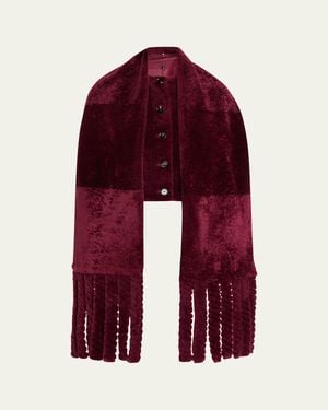 Burberry Lamb Shearling Single-Breasted Jacket - Red