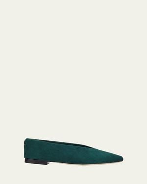 Jimmy Choo Margot Suede Ballerina Flats - Green