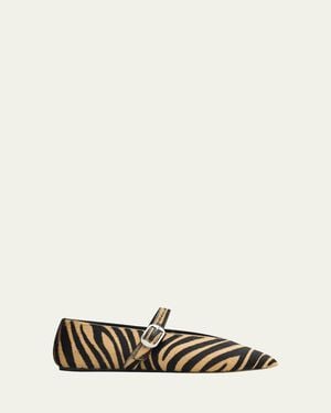 Le Monde Beryl Stella Calf Hair Ballerina Flats - White