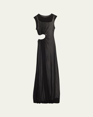 Christopher Esber Ruched Paisley Cutout Maxi Bubble Dress - Black
