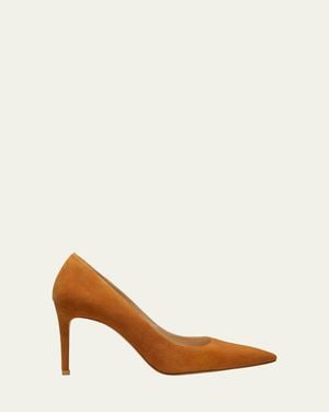 Stuart Weitzman Stuart Suede Classic Pumps - Natural