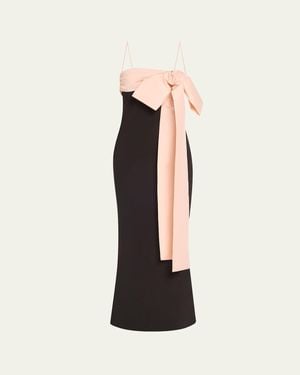 BERNADETTE Bow Strapless Colum Gown - White