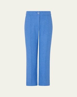 MILLY Betsy Cropped Boucle Pants - Blue