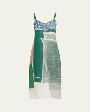 Jason Wu X Robert Rauschenberg Platter-Print Midi Slip Dress - Green