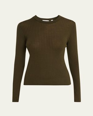 A.L.C. Kyle Ribbed Wool Crewneck Sweater - Green