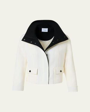 Akris Punto Wool Tricotine Zip Jacket - Black
