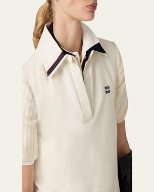 Miu Miu Mohair Canvas Dress in Natural | Lyst