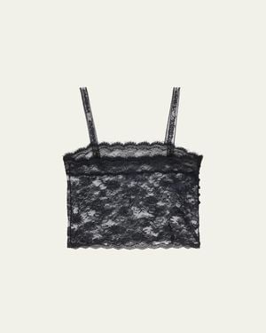 Saint Laurent Sleeveless Sheer Lace Lingerie Cami Top - Black