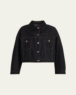 Brunello Cucinelli Boxy Denim Jacket - Black