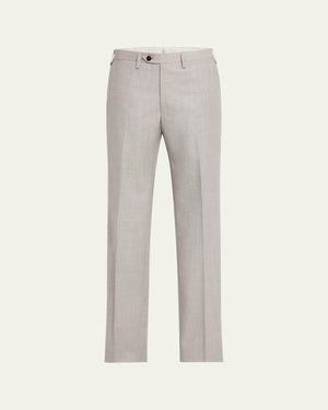 Kiton 15 Micron Flat-Front Pants - Gray