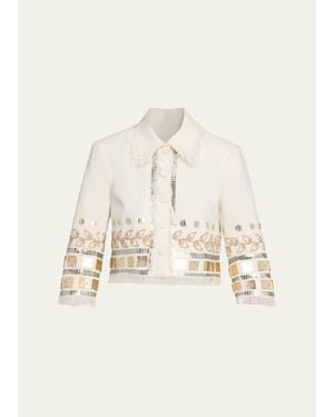 Cinq À Sept Nadia Embellished Jacket - Natural