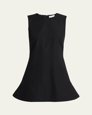McQueen Flared A-Line Sleeveless Mini Dress - Black
